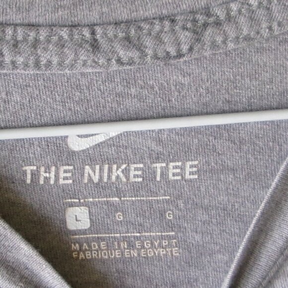 Nike Basketball‎ Art Logo All Over Green Swoosh Gray Cotton T-Shirt Large - Picture 2 of 3